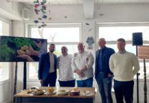 Evento Patata di Bologna Dop. Da sinistra, Damiano-Puccia, Omar Casali, Max Poggi, Davide Martelli, Filippo Orsini