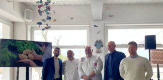 Evento Patata di Bologna Dop. Da sinistra, Damiano-Puccia, Omar Casali, Max Poggi, Davide Martelli, Filippo Orsini