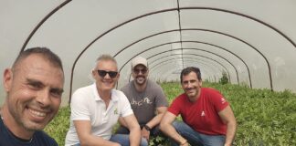 Foto squadra Merens: Marco Spataro (titolare BioHand) Vincenzo Zangari (sales representative Sicilia), Rodolfo Calvo (sales representative Sicilia), Andrea Cilio (product development specialist)