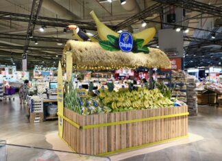Nei supermercati Carrefour lo spazio Chiquita per banane e frutta esotica