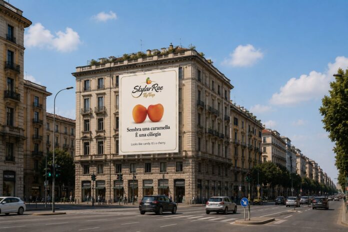rivoira Affissione Skylar Rae in città
