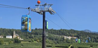 Funivia delle mele (foto archivio Melinda), l'impianto ha beneficiato dei fondi del Pnrr