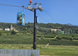 Funivia delle mele (foto archivio Melinda), l'impianto ha beneficiato dei fondi del Pnrr