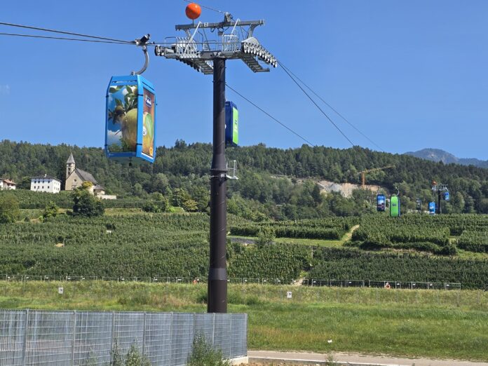 Funivia delle mele (foto archivio Melinda), l'impianto ha beneficiato dei fondi del Pnrr