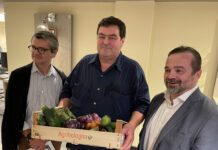 Andrea Segrè, direttore scientifico dell’Osservatorio internazionale Waste Watcher-Campagna Spreco Zero di Last Minute Market, Franco Linguerri, presidente di Agribologna, e Mattia Grillini, vicepresidente di Camst group