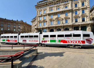 Ciliegia di Vignola Igp, brandizzazione dei tram Jumbo di Milano