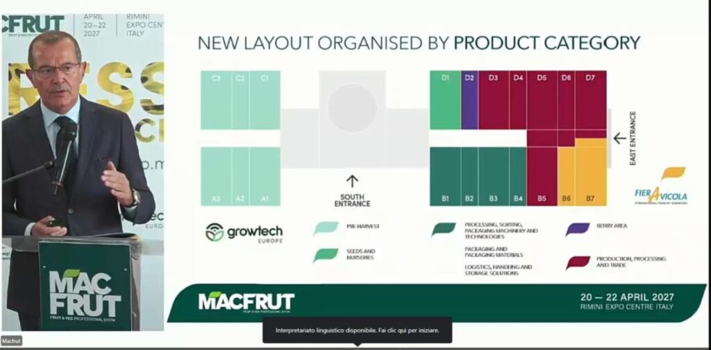 Nuovo layout, macfrut 2027