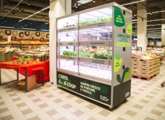 Coop Lombardia porta la coltivazione aeroponica nell’Ipercoop di Baggio La serra aeroponica nel negozio dell'Ipercoop di Baggio