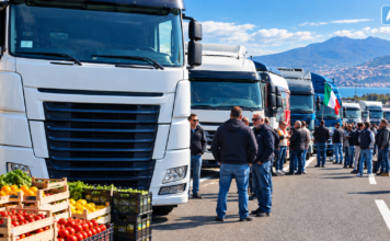 La protesta degli autotrasportori al Sud