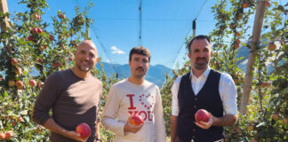 Lo stilista Marco Rambaldi, Hannes Tauber e Benjamin Laimer