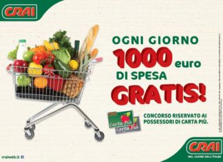 Crai lancia il concorso che mette in palio 1.000 euro di spesa 1000 euro spesa gratis Crai