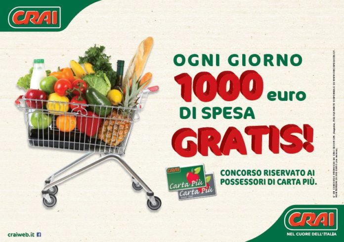 1000 euro spesa gratis Crai
