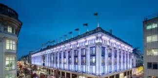 SELFRIDGES London East Corner at night, Credits Andrew Meredth