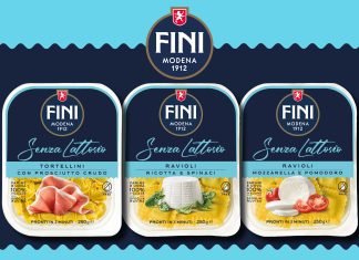 Fini lancia la prima linea di pasta fresca ripiena Senza Lattosio Tre confezioni di pasta fresca ripiena Senza Lattosio di Fini: tortellini al prosciutto cruodo, ravioli ricotta e spinaci, ravioli mozzarella e pomodoro