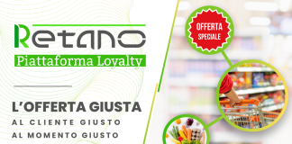 offerte personalizzate con l'AI nel retail raffigurate dalla piattaforma di loyalty di Retano, con slogan e immagini di negozio