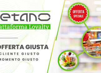 Oltre gli sconti e i volantini: offerte personalizzate con l’AI offerte personalizzate con l'AI nel retail raffigurate dalla piattaforma di loyalty di Retano, con slogan e immagini di negozio