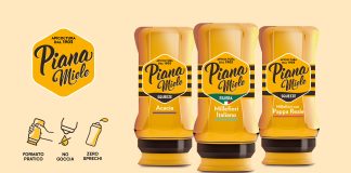 Tre dispenser Squeeze di Piana Miele: Acacia,Millefiori e Millefiori con pappa reale