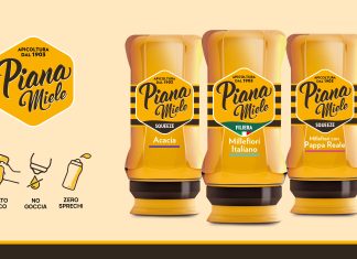 Squeeze di Piana Miele: innovazione di dolcezza Tre dispenser Squeeze di Piana Miele: Acacia,Millefiori e Millefiori con pappa reale