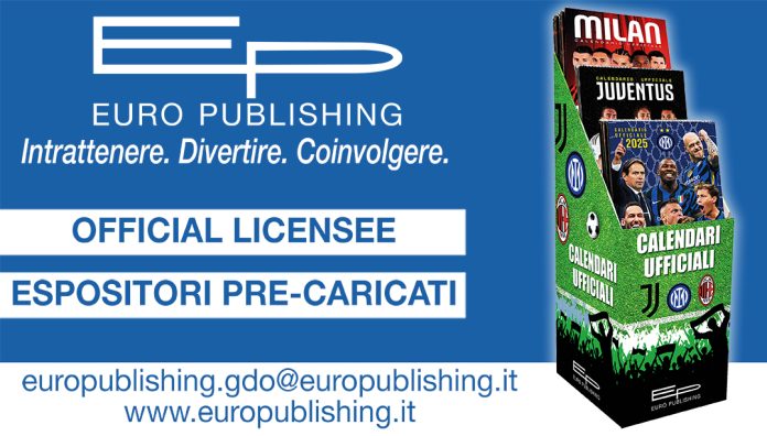 Euro Publishing 2025 Euro Publishing espositore calendari ufficiali squadre di calcio