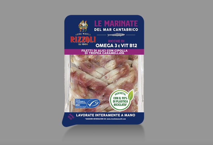 Rizzoli alici banco frigo: confezione di filetti con cipolla di Tropea caramellata, ricchi di Omega 3 e Vitamina B12