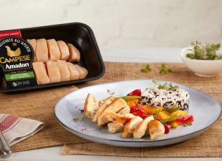 Il gruppo Amadori per la prima volta a TUTTOFOOD Petto di pollo Campese Amadori allevato all’aperto, confezionato e servito in tagliata con riso venere e verdure grigliate; esempio di filiera controllata e cucina sana, presentato a TUTTOFOOD Milano 2025