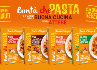 Confezioni della linea “Bontà che Pasta” di Bontà di Stagione, piatti pronti con sughi 100% vegetali e pronti in 2 minuti