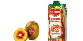 Confezione Del Monte del succo di kiwi rosso e arancia rossa da 750ml, senza zuccheri aggiunti, nuova linea irresistibilmente esotica