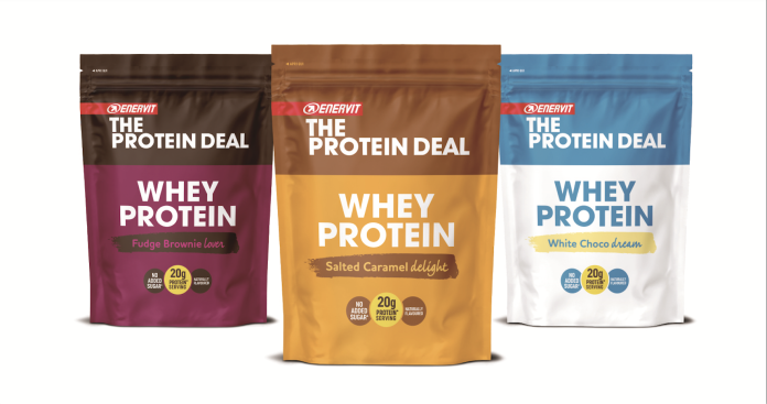 Enervit The Protein Deal Whey Protein Enervit The Protein Deal Whey Protein: tre confezioni nei gusti Fudge Brownie Lover, Salted Caramel Delight e White Choco Dream, 20 g di proteine per porzione, senza zuccheri aggiunt