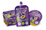 Prunolax, il primo funzionale completamente naturale si rinnova Immagine dei nuovi prodotti Prunolax Prugna e Fibre: vaschetta 2x100 g, monoporzione da 100 g e doypack richiudibile, con nuovo design viola e ricetta arricchita di fibre
