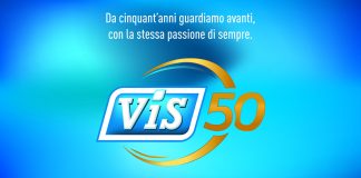 Logo celebrativo per i 50 anni di attività di Visalimentari, che festeggia l'anniversario partecipando a Marca 2026
