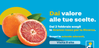 Arance rosse per la Ricerca: campagna Fondazione AIRC nei supermercati con arance rosse e messaggio di sostegno alla ricerca oncologica a partire dal 2 febbraio