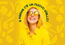ParmaFood Group a Marca 2026 con un nuovo giallo Le novità che presenterà Parmafood Group a Marca 2026 con grafica promozionale vivace sui toni del giallo con una donna sorridente e il testo "a PARMA c'è UN NUOVO GIALLO!"
