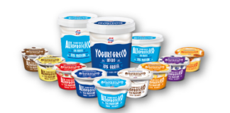 • Panoramica della gamma Neogal con diverse varianti di yogurt greco Altoproteico in vasi e coppette multiporche, inclusi i gusti bianco e frutta con indicazione 0% grassi