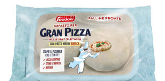 Confezione di palline pronte surgelate Molino Spadoni Tuttofood 2026: impasto per Gran Pizza alla Napoletana con pasta madre fresca