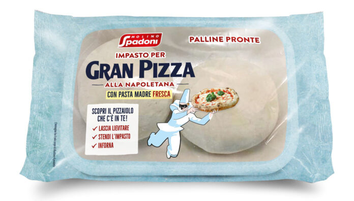 Confezione di palline pronte surgelate Molino Spadoni Tuttofood 2026: impasto per Gran Pizza alla Napoletana con pasta madre fresca