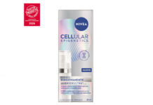 Confezione del siero NIVEA Cellular Epigenetics Siero Ringiovanente con Epiceiline®, premiato come Eletto Prodotto dell'Anno 2026. L'immagine mostra il packaging del prodotto mass-market, con dettagli sui benefici di skin longevity, il claim sull'azione in 2 settimane e la presenza di 3 tipi di Acido Ialuronico