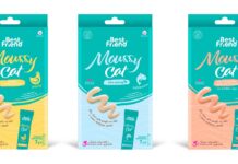 Best Friend Moussy Cat: snack cremosi ad alta rotazione Confezioni degli snack cremosi per gatti Moussy Cat di Best Friend nei gusti pollo, salmone e anatra
