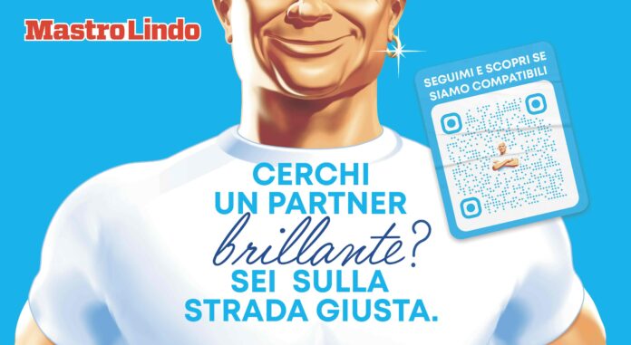 Campagna pubblicitaria di Mastro Lindo per il rilancio in Italia con la visual identity Perfect Partner e QR code interattivo