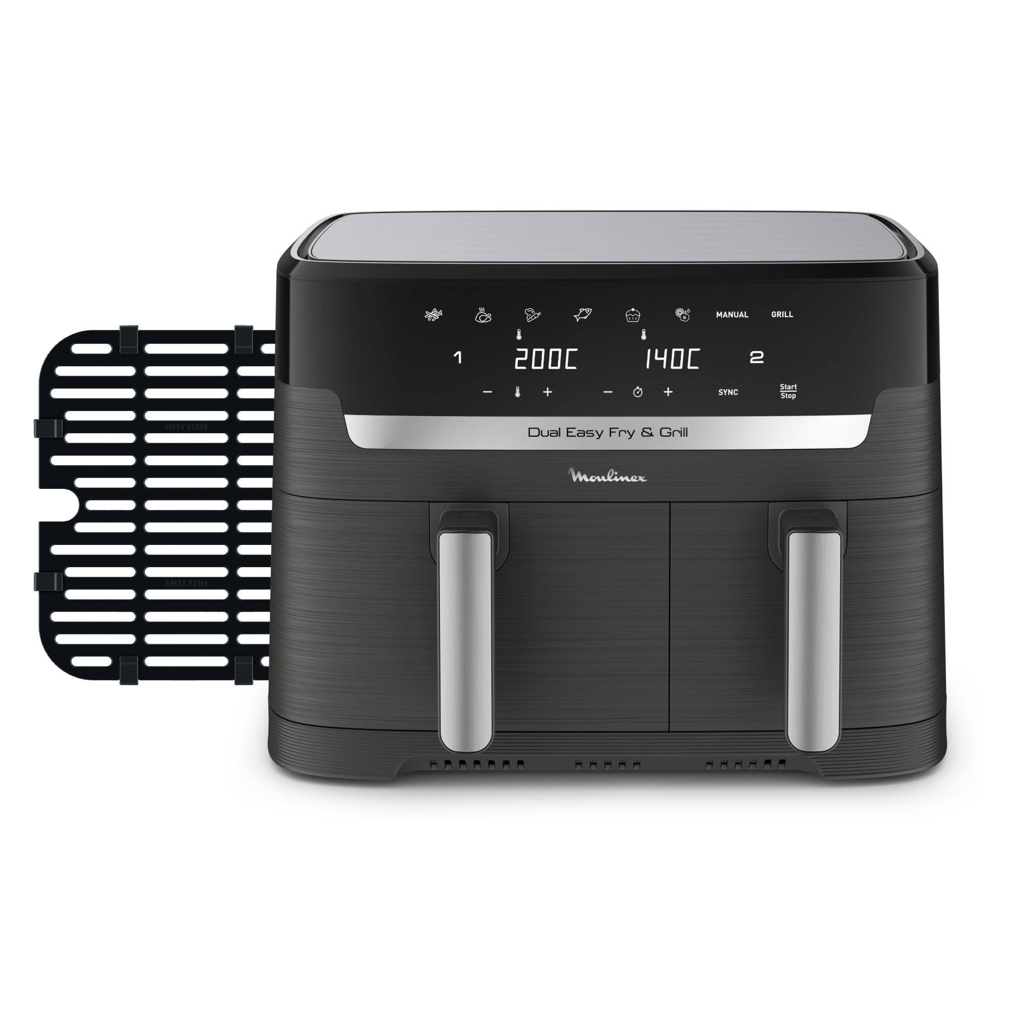 Moulinex Dual Easy Fry Grill The Air Fryer With Two Baskets HA Factory