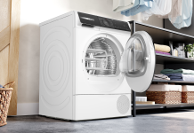 Heat pump, beyond air conditioning All BSH tumble dryers are equipped with a heat pump (WQH245A0IT model in photo)