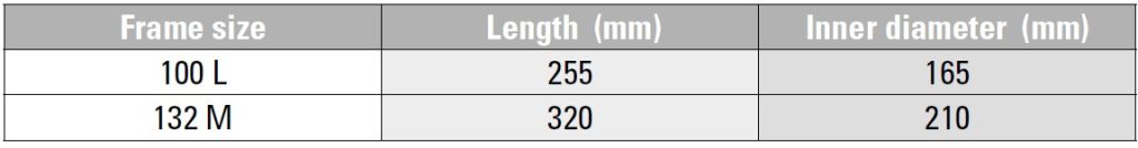 TABLE 2 - COMMERCIAL HOUSING DIMENSIONS
