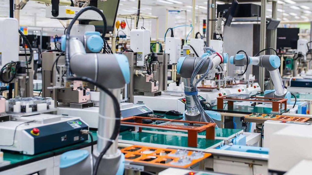 Cobots by Universal Robot used in production
