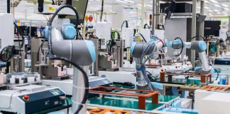 Cobots by Universal Robot used in production