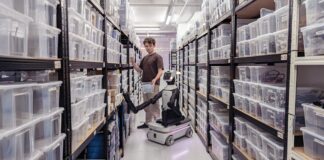 PAL Robotics: Tiago Pro in the warehouse (copyright PAL Robotics)