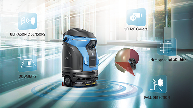 The CB-1 autonomous scrubber-dryer upgrades to level 2.0