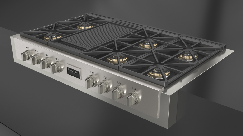 Gas Range Top 48" with griddle by Fulgor Milano 
