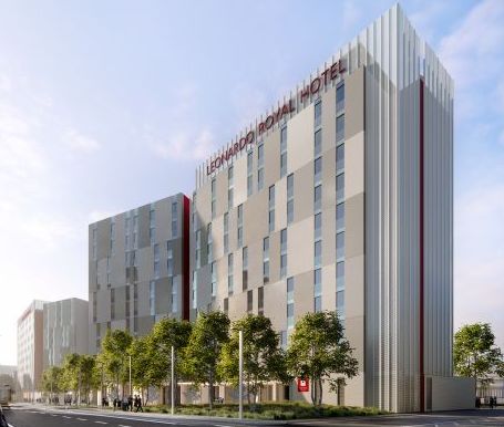 Un rendering del Leonardo Royal Hotel che aprirà a Mestre