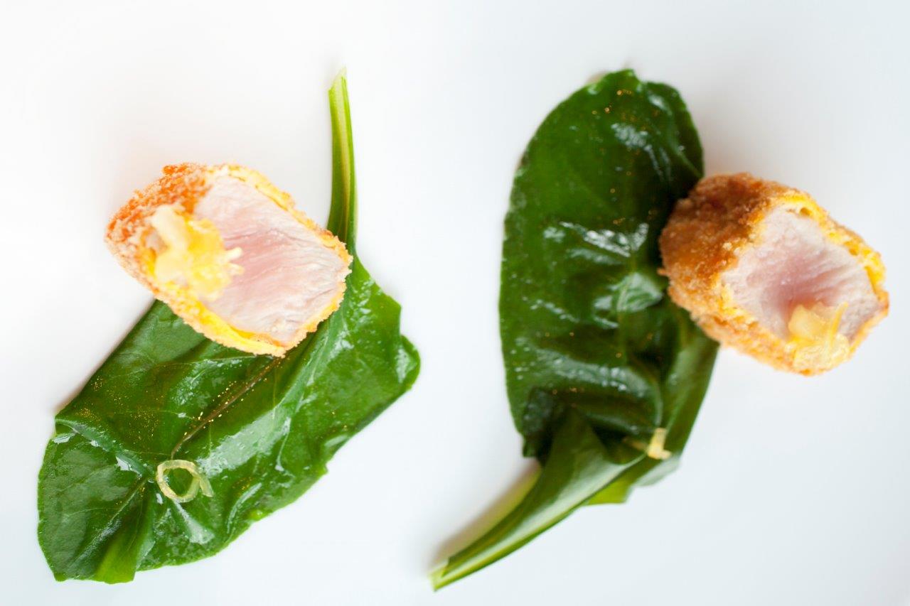 ristorante Berton Al Lago, Milanese di vitello, spinaci, salsa piccante e lime