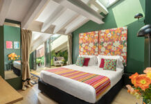 Un viaggio cromatico nell’universo di Ken Scott nella nuova camera delle Speronari Suites