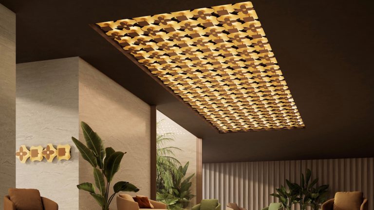 Olev. La collezione di lampade ispirata ai soffitti a cassettoni del ‘500